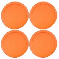 Lids for Pyrex & Anchor Round Glass Containers, 6/7 Cups, Orange-4PK