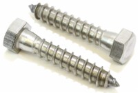 25-Pack 3/8  x 2  Stainless Steel Hex Lag Bolts for Wood, Plain Finish by Bolt Dropper