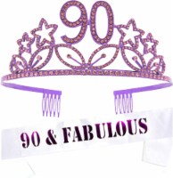90th Birthday Sash & Tiara Set for Women