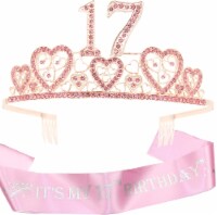 17th Birthday Gifts for Girls: Glitter Sash + Rhinestone Tiara