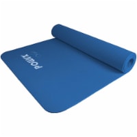 POWRX Yoga Mat TPE & Bag | 68 x24  Blue | Non-slip Exercise Mat for Workout