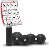 POWRX 4-in-1 Foam Roller Set for Trigger Point Self Massage