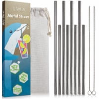 LIVAIA Reusable Straws with Case: 8 Stainless Steel Straws & Brush