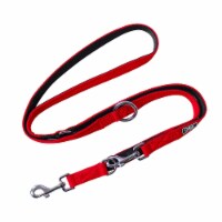 DDOXX Airmesh Dog Leash - 6.6 ft, 3-Way Adjustable Leash Dogs - XS (Red)