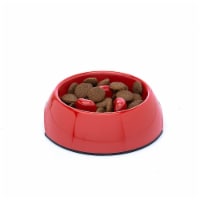 DDOXX 10.1 oz Slow Feeding Dog Bowl - Red, Non Slip & Dishwasher Safe