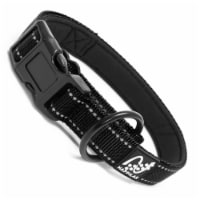 Happilax Dog Collar Black L - Reflective Padded Strain Relief Small Dogs