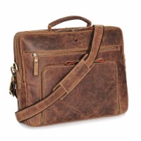 DONBOLSO X-Large Laptop Bag San Francisco 17 Inch Handcrafted Leather Shoulder Bag