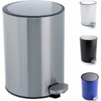 Bamodi Bathroom Bin 3L Silver – Stainless Steel Rubbish Waste Trash Can