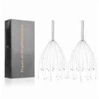 PURAVA Silver - 2-Pack Premium Head Massager w/Metal Handle & Improved Design