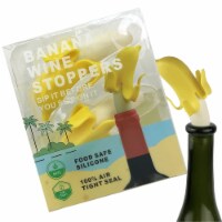 HAWWWY  Sip It Before You Slip On It  Banana Wine Stopper Set of 2