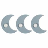 HomeRoots  6.1 x 2.5 x 1 in. Blue Half Moon Hooks&#44; Set of 3