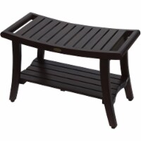 Contemporary Teak Shower Bench with Handles in Brown Finish Contemporary Teak Shower Bench with Handles in Brown Finish