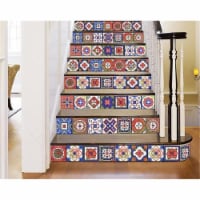 HomeRoots  6 x 6 in. Mediterra Red Terra Cotta Mosaic Peel & Stick Removable Tiles