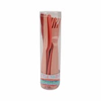 Little Table 9 Pc Poly Pro Flatware-Warm Coral/Red