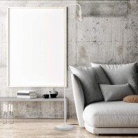 ATAYAL OB Floor Lamp, Living Room, Metal Lamp 70 , E26 Socket, Minimalist Design, (White)
