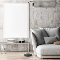 ATAYAL OB Floor Lamp, Living Room, Metal Lamp 70 , E26 Socket, Minimalist Design (Black)