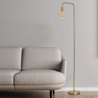 ATAYAL OB Floor Lamp, Living Room, Metal Lamp 70  E26 Socket Minimalist Design, Antique Brass