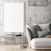 ATAYAL OB Floor Lamp, Living Room, Metal Lamp 70  E26 Socket Minimalist Design, (Silver)