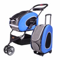 Ibiyaya 5 in 1 EVA Convertible Foldable Small Pet Carrier/Stroller System, Blue