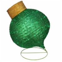 Northlight 36  LED Lighted Twinkling Green Glitter Onion Ornament Christmas Outdoor