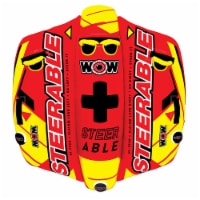 WOW Watersports 19-1090 Steerable 1 to 2 Person Towable Tube with Handles, Red