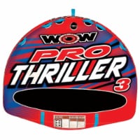 WOW Watersports Super Thriller Pro Series 3 Person Inflatable Towing Tube, Red