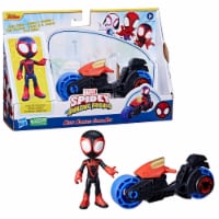 Hasbro Marvel Spidey and His Amazing Friends Miles Morales Spider-Man Figure with Motorcycle Perspective: Main