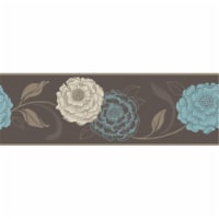 Fine Décor  Esme Choc-Cream-Teal Peel &amp; Stick Border Pack of 2