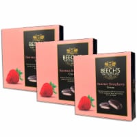 Beech's Fine Chocolates | Dark Chocolate Strawberry Creams | Vegan Friendly| 3 Pack 90g Each