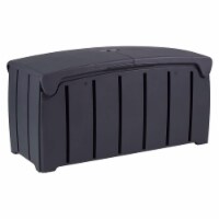 Strata Products Outdoor 85 Gallon Garden Storage Box with Double Door Lid, Black