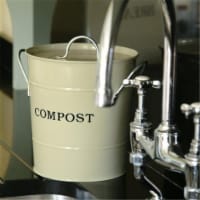 Exaco 1-Gallon 2-in-1 Indoor Compost Bucket in Oatmeal