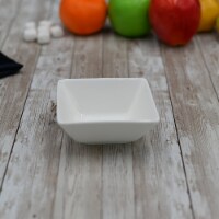 [ Set Of  6] Fine Porcelain Square Dish 4  X 3.75  X 2  | 5 Fl Oz WL-992610/A