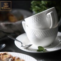 Fine Porcelain 8 Oz | 240 Ml Tea Cup & 6  Saucer  Set Of 6 In Gift Box WL-880105/6C