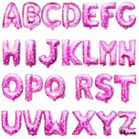 16  Pink Letter M Balloons Party Inflatable Bunting Banner Decorations Gifts