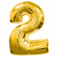 16  Gold Foil Balloons Number 2 Air Helium Birthday Wedding Party Decorations