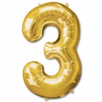 16  Gold Number 3 Balloon Inflatable Banner Party Bunting Decorations
