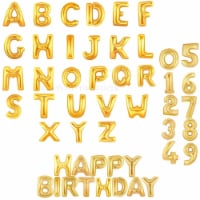 16  Gold Foil Balloons Number 0 Air Birthday Wedding Party Decorations