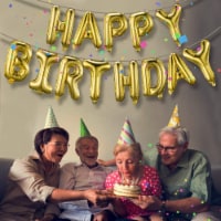 16  Gold Happy Birthday Balloons Party Inflatable Banner Decorations Gifts