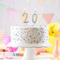 Silver 2 Number Candle Birthday Anniversary Party Cake Decorations Topper