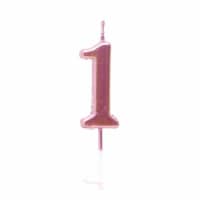 Number Candle Pink 1 Candle Birthday Anniversary Party Cake Decorations Topper