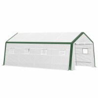 Large Outdoor Growing Greenhouse Plant Nursery w/ Windows Roll Up Door PE Cover