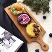 [ Set Of  10] Natural Bamboo Tray 15.5  X  4.5   WL-771008/A