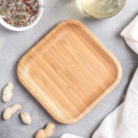 [ Set Of 12] Natural Bamboo Plate 6 X 6 | 15 Cm X 15 Cm WL-771019/A