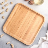 [ Set Of 6] Natural Bamboo Plate 10 X 10 | 25.5 Cm X 25.5 Cm WL-771023/A