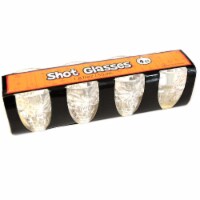 4 Halloween Decorations Tableware Claer Shot Glasses Spooky 3D Skull Shape