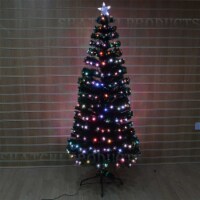 7ft 210cm Digital Pre Lit Fibre Optic Christmas Tree Xmas Lights Decoration Decor