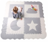 CHILDLIKE BEHAVIOR Baby Play Mat Tiles - 61 x61  Grey & White Interlocking
