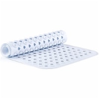 TranquilBeauty Diamond Cut Non-Slip Bath Mat | Clear Grey 88x40cm/35x16in