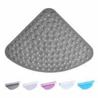 TranquilBeauty Solid Grey Curved Shower Mat | 53x53cm/21x21in