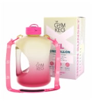 THE GYM KEG 1 Gallon Yellow-Pink Gradient Water Bottle | BPA-Free, Leakproof